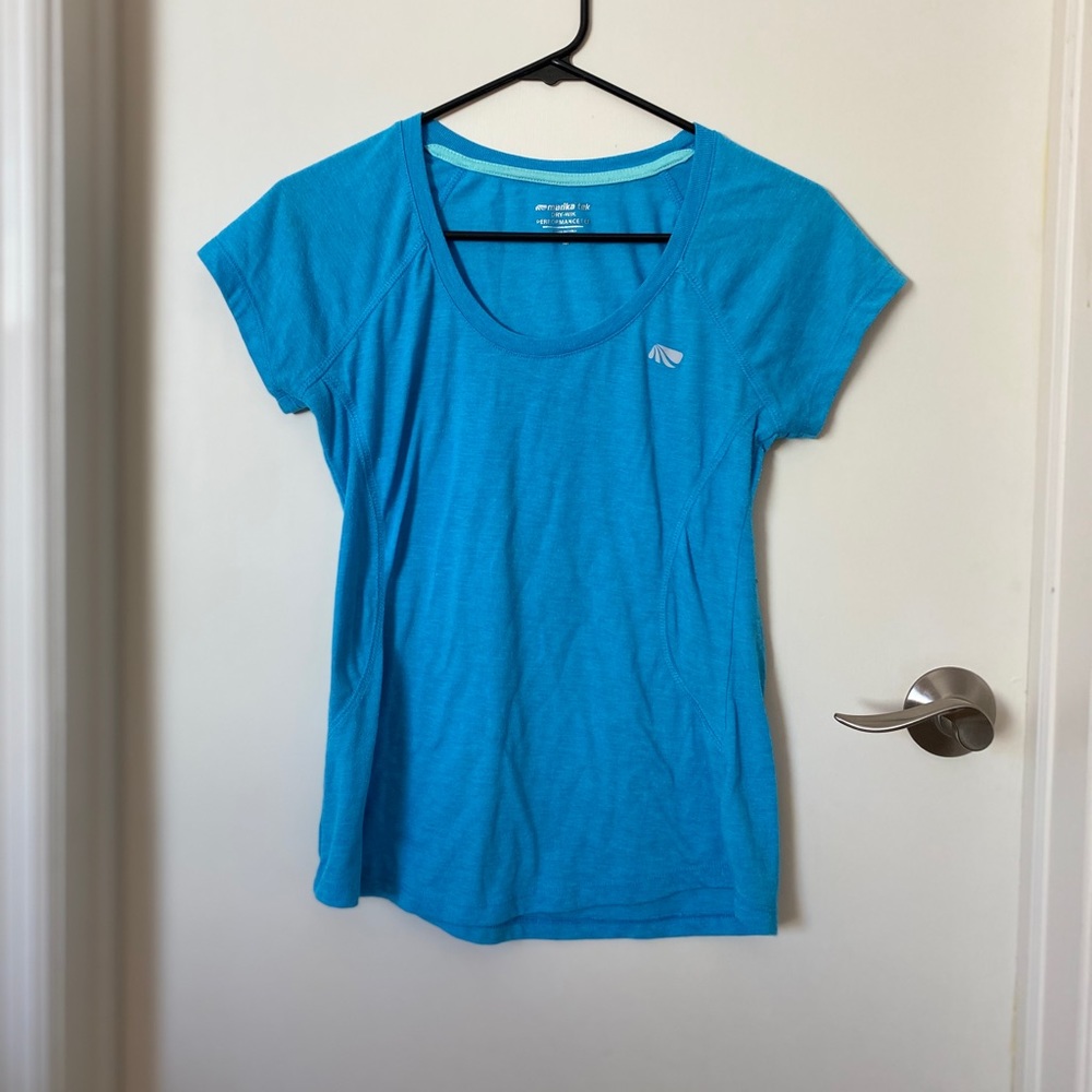 Blue workout shirt